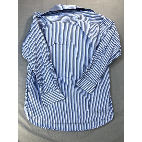 Banana Republic Shirt Mens‎ Large 16 16 1/2 Blue Striped Casual Long Sleeve - Picture 11 of 13